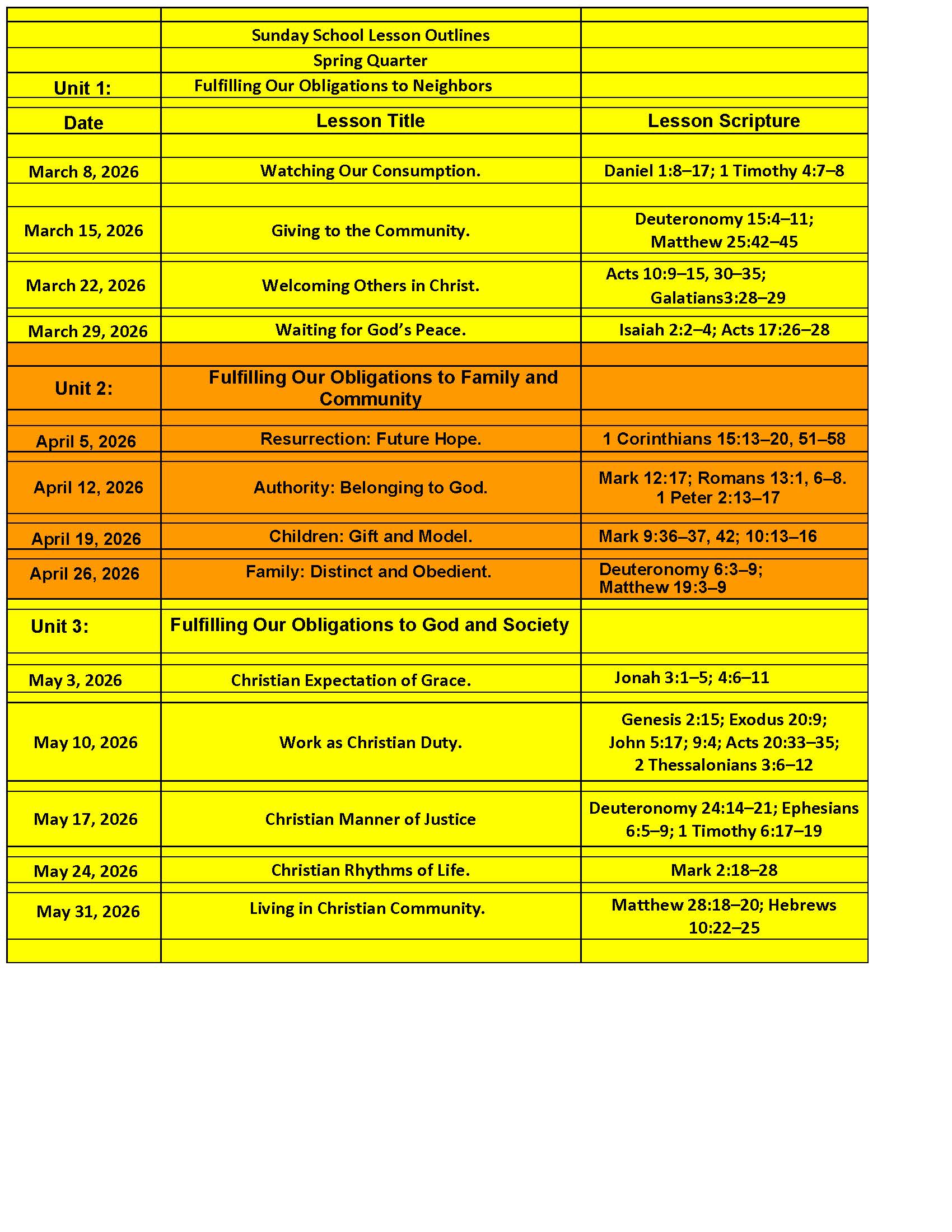 Spring Quarter 2026